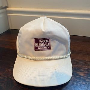 Vintage White Farm Bureau Insurance Rope Hat